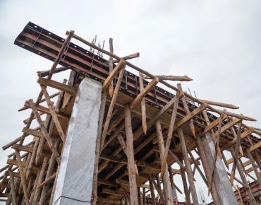Wooden scaffolding